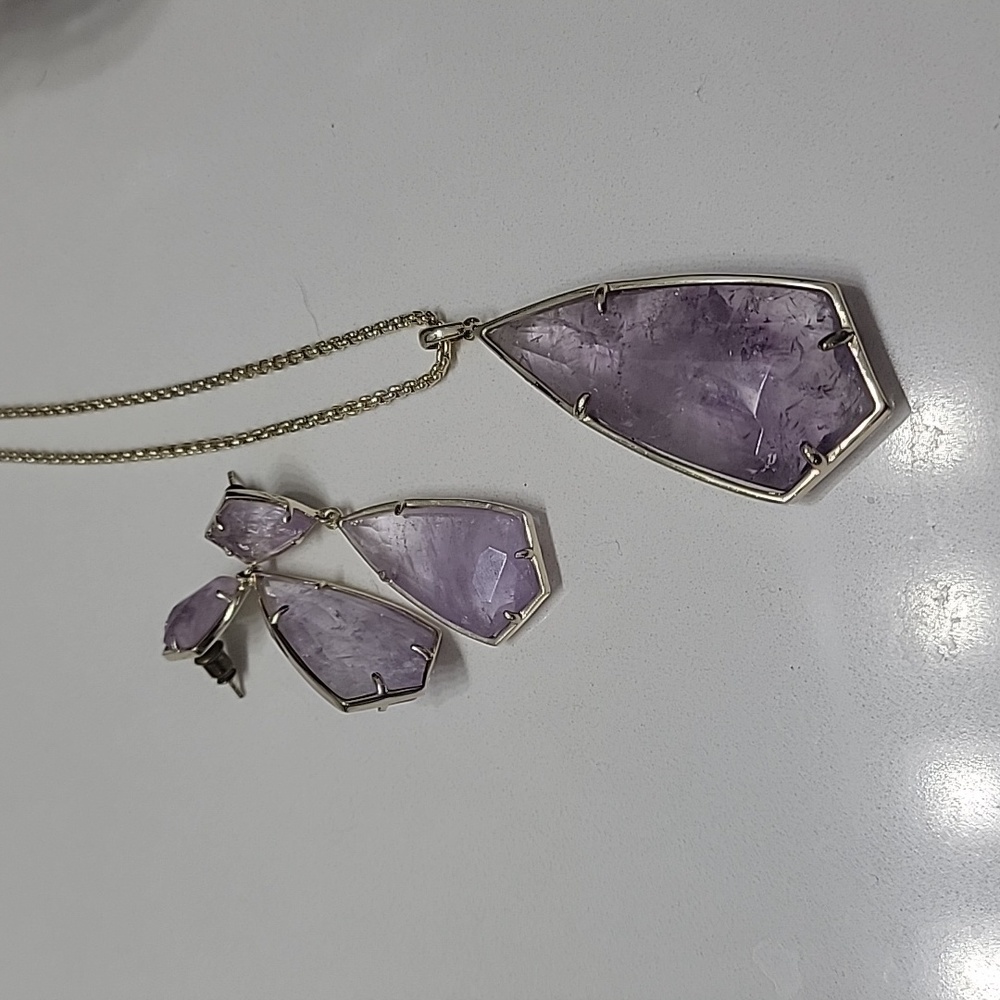 Kendra Scott gold and purple set